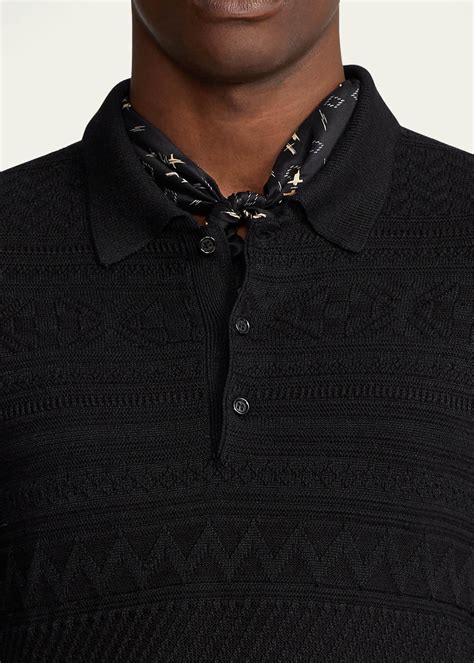 Ralph Lauren Purple Label Men's Textured Polo-Collar Sweater - Bergdorf ...