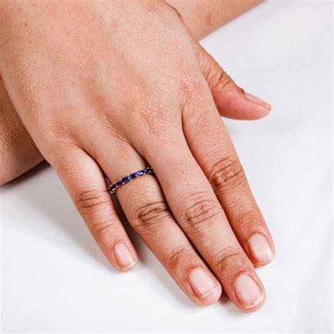 Ring Online - Premium Blue And Gold Dainty Finger Ring | Nestasia