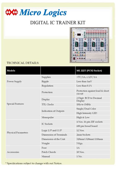 Digital IC Trainer Kits - Digital IC Trainer Kit ML 444S Manufacturer ...