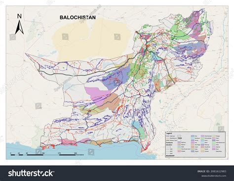 Road Network Map Balochistan Pakistan Stock Illustration 2081612983 ...