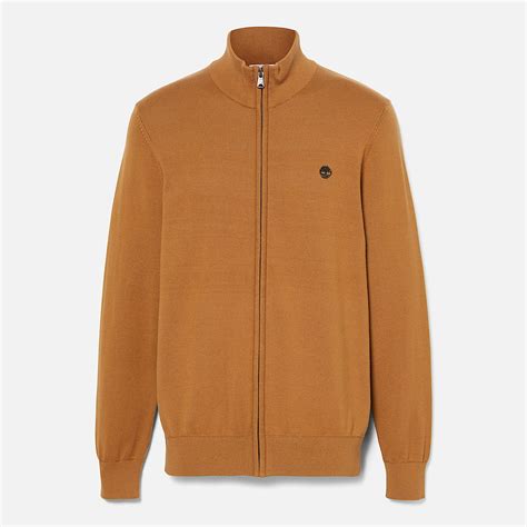 Williams River Cotton Full-Zip Jumper for Men in Dark Yellow