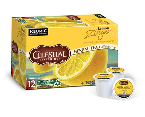 Lemon Zinger Herbal Tea K-Cup Pods – Celestial Seasonings - Hain