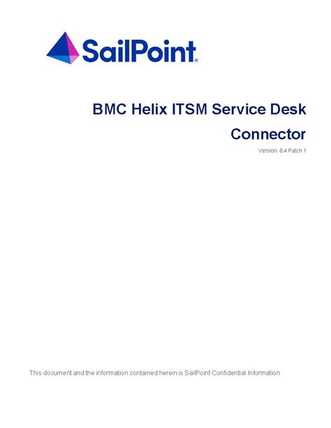 Sail Point BMC Helix ITSM Service Desk Connector Guide - BMC Helix ITSM ...