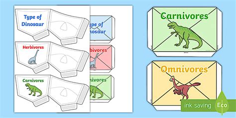 Dinosaur Herbivores and Carnivores Sorting Pouches - pouches