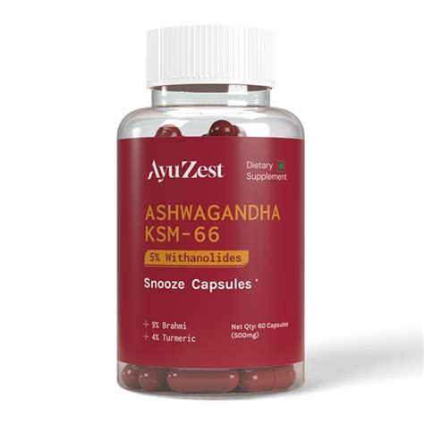 AyuZest Ashwagandha KSM-66 Snooze Capsules 6000mg – Sleep Support ...