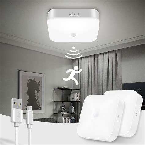 Toowell 10000mAh Battery Ceiling Light Rechargeable Motion Sensor ...