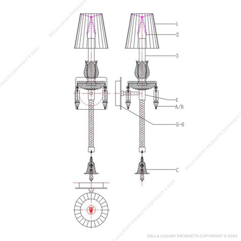 Mozart Crystal Glass Wall Lamp | Della Lights