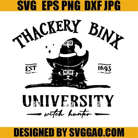 Thackery Binx University Witch Hunter SVG, Cat Witch SVG, Halloween SVG ...