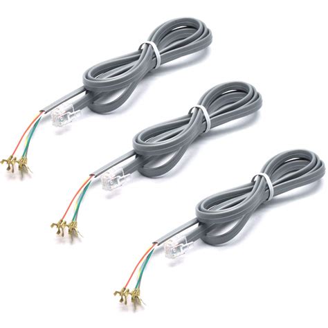 Sscon 3pcs RJ11 6P6C to 6 Spade Lug Telephone Cable Cord Connector ...