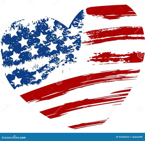 Grunge USA Flag in Heart Shape Stock Vector - Illustration of isolated ...