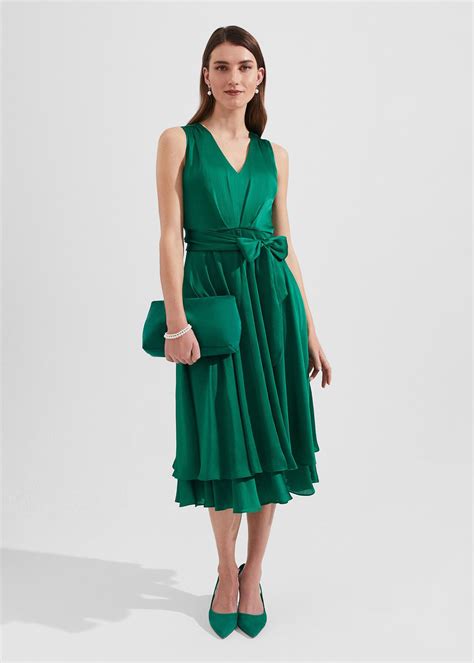 Viola Satin Fit And Flare Dress | Hobbs US