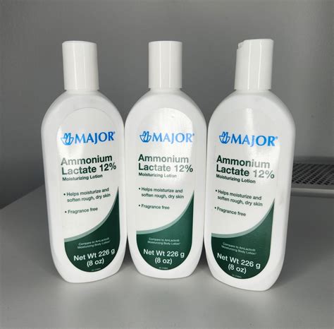 3x Major Ammonium Lactate 12% Moisturizing Lotion Fragrance Free 8 oz ...