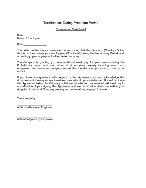 30 Day Probationary Period Template - Templates Sample Printables