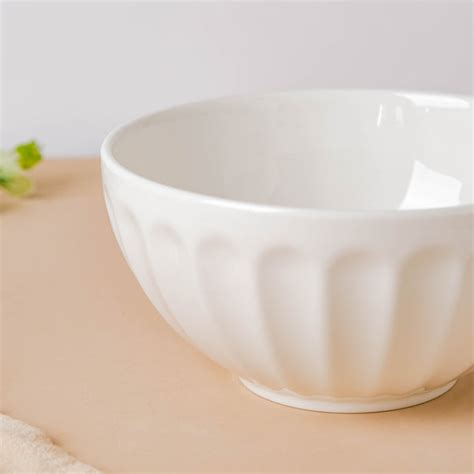 Serena Pearly White Ribbed Serving Bowl 6.5 Inch 900 ml Online ...