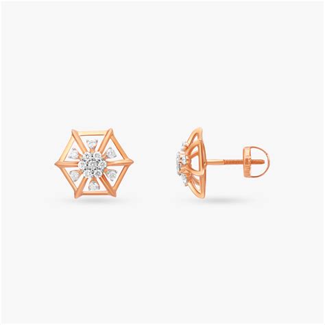 Octagon Diamond Stud Earrings