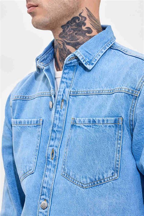 Light Blue Relaxed Fit Denim Shirt – Eloura Club (W)