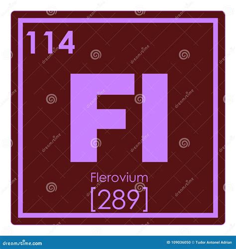 Flerovium chemical element stock illustration. Illustration of atom - 109036050