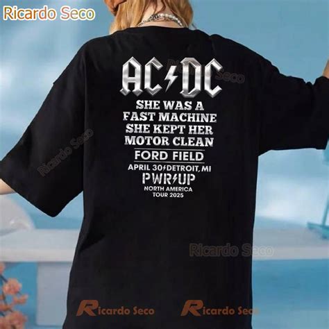 Ac/dc Detroit Motor City Pwr Up North America Tour 2025 T-shirt - Ricardo Seco Shop