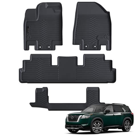 All Weather Floor Mats Fit for Nissan Pathfinder 7 Seat 2022 2023 2024 ...