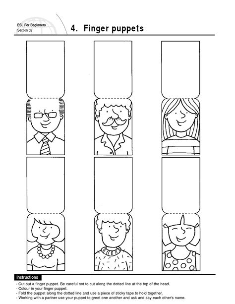 Printable Family Finger Puppet Template - Printable Word Searches