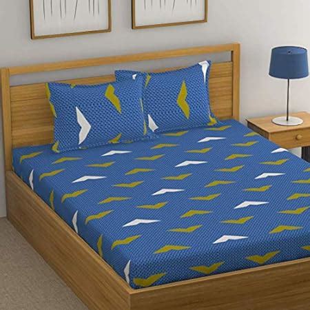 Huesland by Ahmedabad Cotton 144 TC Cotton Bedsheet for Double Bed with ...