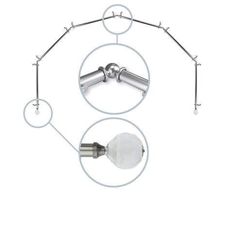 Hart & Harlow Carved 13/16-in 6-sided 28-in to 48-in Satin Nickel Steel ...