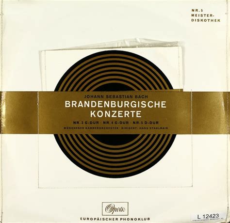 Hans Stadlmair. Münchener Kammerorchester. Bach. Brandenburgische ...
