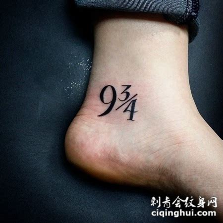 简单的黑色数字脚踝纹身图案(图片编号:193087)_纹身图片 - 刺青会