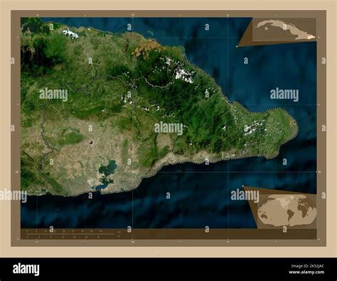 Guantanamo, province of Cuba. Low resolution satellite map. Locations ...