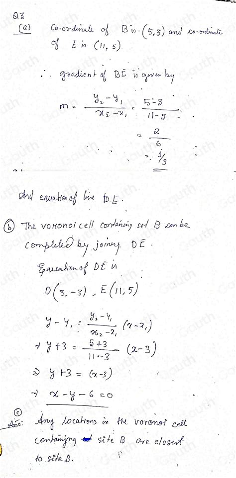 Solved: Calemate the grament of the lie segment BE. The diagram below ...