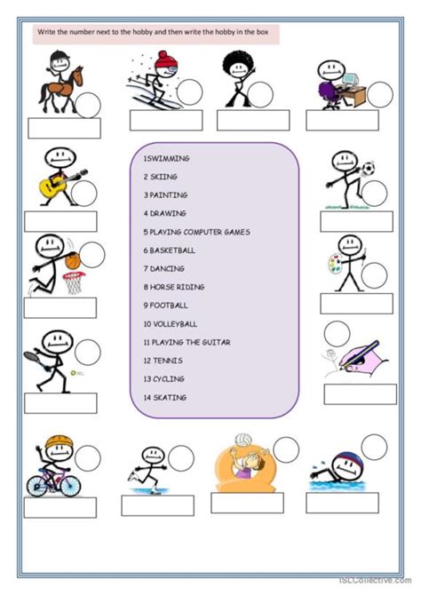 Hobbies Worksheet.pdf 的图像结果