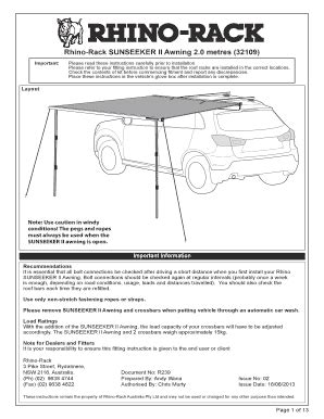 Fillable Online Rhino-Rack - Fitting Instructions - Accessories - 32109 ...