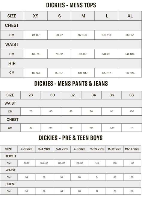 Dickie Suit Sizes at Alice Fisher blog