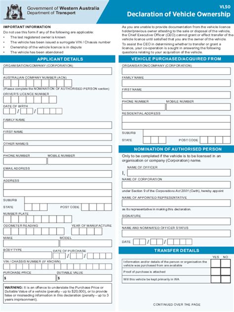 2020-2026 Form AU VL50 - Blank Fillable Template | Fill Out, Print ...