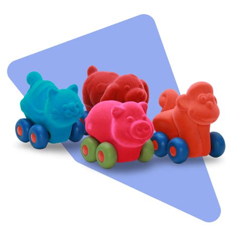 Micro Aniwheelies Set of 4 Engaging Animal Toy