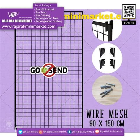 RAM BINGKAI WIREMESH 90×150 CM + H5 WALL HITAM | RAJA RAK MINIMARKET ...