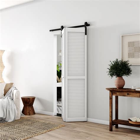 CHIC MODE Louvre Bi-fold Barn Door Finished Interior Doors Slab with ...