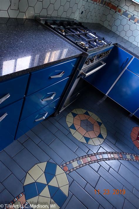 Art Deco Floor Tiles - flower design plans