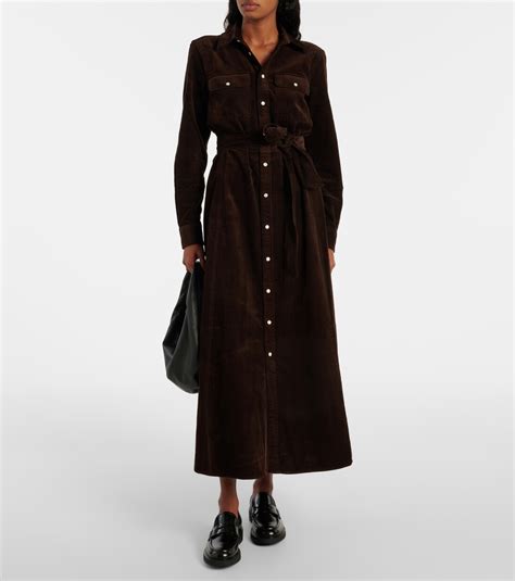 Cotton corduroy shirt dress in brown - Polo Ralph Lauren | Mytheresa