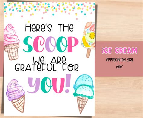 Here's the Scoop Staff Appreciation Ice Cream Social Sign. Teacher Appreciation. Employee ...
