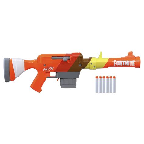 Buy Nerf Fortnite HR Dart Blaster, Ruff Wrap Design, 6-Dart Elite Clip ...
