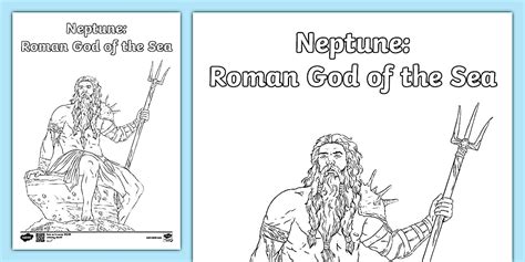 Neptune: Roman God of the Sea Colouring Sheet (teacher made)