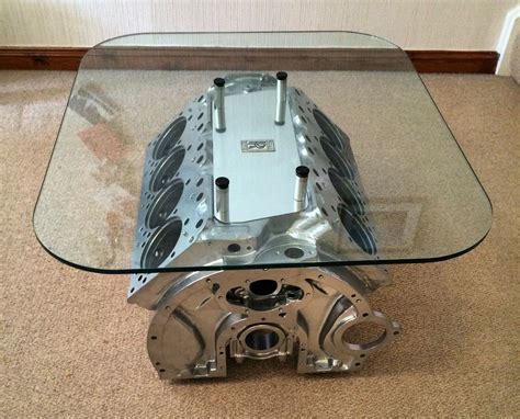 A Rolls-Royce 6.75 Liter V8 Engine Block Coffee Table