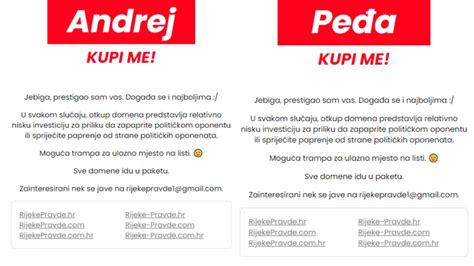 Netko je zakupio domenu rijekepravde.hr, nudi je Grbinu ili Plenkoviću ...