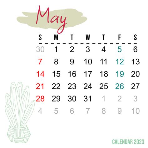 May Calendar Clip Art