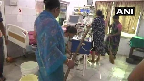 Waterlogged ICU under cleaning process after Patna hospital overflows