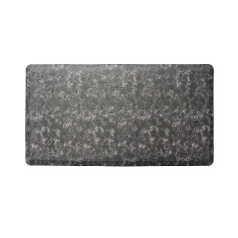 J&V TEXTILES 1-2/3-ft x 3-ft Gray PVC Rectangular Indoor Anti-fatigue ...