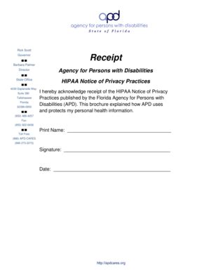 Notice Of Privacy Practices - Receipt - APD - Fill and Sign Printable ...