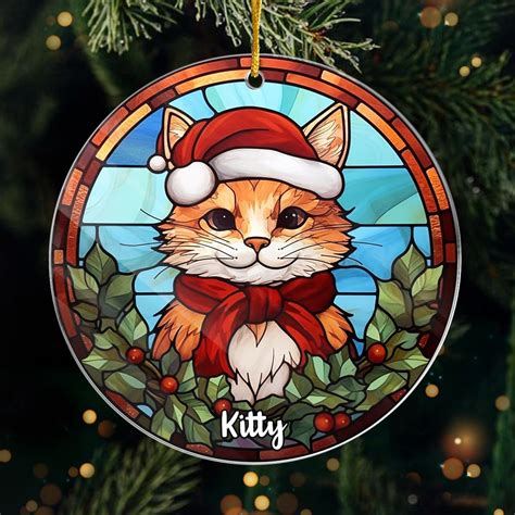 Amazon.com: Pawfect House Personalized Cat Christmas Ornament, Acrylic ...