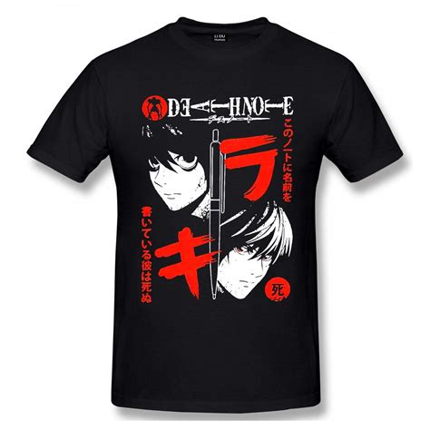 Anime DN Death Note Crew Neck Short Sleeve Casual T-Shirt - Death Note ...